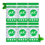 PUR Gum | Sugar Free Chewing Gum | Made with Xylitol | Vegan, Aspartame Free, Gluten Free and Keto Friendly | Natural Spearmint Flavoured Gum, 55-Piece (Pack of 6)