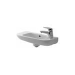 Lave-mains Duravit D-CODEavec trop plein plage de robinettrie 500x220mm 1 trou de robinetterie li we