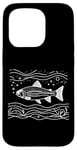 Coque pour iPhone 15 Pro Line Art Poisson Aquariste & Ichtyologiste Truite arc-en-ciel