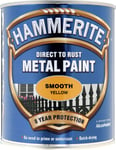 Hammerite - Metal Paint - Smooth Yellow - 750ml - Direct To Rust