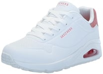 Skechers Femme UNO ONU, White Durabuck/Coral Suede Trim, 42 EU