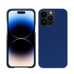 Coque cuir Apple iPhone 15 Pro Max - Coque arrière - Bleu - Cuir lisse - Neuf