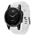 Garmin Fenix 5S Plus snyggt klockarmband i silikon - Vit