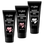 MYGEL by Mylee Magic Extender Gel Set 3x60g - Perfect Pink, Nearly Nude, Clear, Long Lasting, Natural Look, Nail extension gel, Beginners & Salon Professionals, Acrylic Thickening Builder, Nail Art