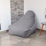 Pouf fauteuil XXL d'intérieur en tissu velours - 120x70x90 cm - Gris clair