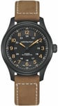 Hamilton H70665533 Khaki Field Musta/Nahka Ø42 mm