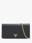 Pre-loved Prada Leather Wallet On Chain, Black