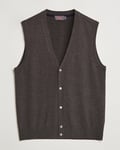 Morris Merino Slipover Vest Brown