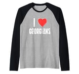 I Love Georgians Nationality Georgia Raglan Baseball Tee