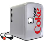 Diet Coke Mini Fridge For Bedrooms 4L Small Fridge 6 Can Table Top Fridge Quiet Mini Fridges For Skincare Food Drinks Kids Home Car & Travel 12v Portable Cooler Warmer Refrigerator by Coca-Cola,Grey