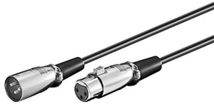 PremiumCord Câble XLR vers XLR mâle/Femelle 3 Broches à Faible Bruit Noir Longueur 2 m