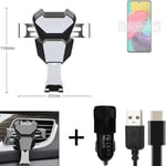  For Samsung Galaxy M53 5G Airvent mount + CHARGER holder cradle bracket car cla