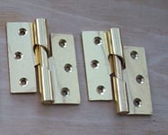 Ironmongery World Right Or Left 4" & 3" Polished Brass Steel Rising Door Butt Hinges x 1 Pair - Right Hand - 3" / 75mm