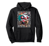 Ugly Xmas Sweater Style Santa Riding Monkey Christmas Pullover Hoodie