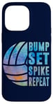 Coque pour iPhone 14 Pro Max Bump Set Spike Repeat Aquarelle Volleyball Femmes Adolescentes Filles