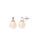 Blue Pearls Womens Pink Freshwater Diamonds Earrings and White gold 750/1000 - Multicolour - One Size