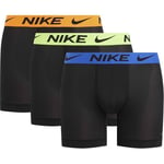 Nike Boxer Dri-FIT Advanced Micro 3-PK - Sort/Blå/Neon/Oransje, størrelse X-Large