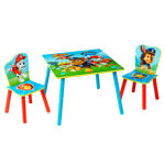 Paw Patrol Kids Table and 2 Chairs Set Chase Rubble Blue Bedroom Furniture