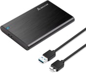 2,5 Pouces USB 3.0 Disque Dur SATA Boîtier, Boîtier Externe pour 7mm 9,5mm HDD et SSD SATA de 2.5"", Pas Besoin d''Outils