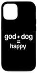 Coque pour iPhone 13 Dieu plus chien, c'est l'amour heureux, Dieu, les chiens et la vie