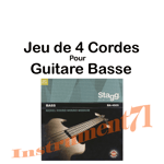 Jeux 4 Cordes Acier Nikele Filet Rond Guitare Basse Medium