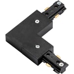 Commercial Track Light L Corner Connector - 107mm x 107mm - Black Pc Rail System