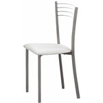 Chaise de cuisine blanche économique 42 cm (largeur) x 89 cm (hauteur) x 45 cm (profondeur).