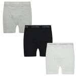 Calvin Klein Stencil Logo Cotton Stretch Boxers Grey, Black & White (3 Pack)