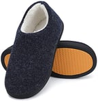 Mishansha Chausson Homme Hiver Pantoufles Homme Hiver Chaud Chaussons Fourrés Mousse Mémoire Antidérapante Charentaises Doublure Slippers bleu,Gr.43