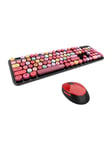 Mofii Wireless keyboard + mouse set Sweet 2.4G (black&red) - Tastatur - Rød