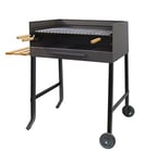 Imex The Fox 71520 Barbecue à roulettes et Grill INOX Noir 50 x 40 x 100 cm