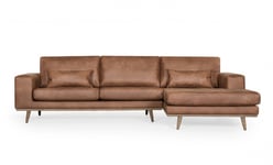 SoffaDirekt STOCKHOLM Leather Divansoffa Höger Cognac