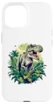 Coque pour iPhone 15 Jurassic World - Tyrannosaure Rex - Portrait de dinosaure