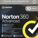 Norton 360 Advanced 200GB 10 enheter 12 månader