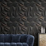 Livingwalls Travel Styles Non-Woven Wallpaper with 3D Look in Grey and Gold Oriental Wallpaper for Various Rooms 1.59 m x 2.80 m