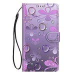 ChoosEU Coque pour Samsung Galaxy A14 5G / 4G Housse Cuir avec Protection Etui Portefeuille Antichoc Magnétique Étui à Rabat et Folio Support élégant Motif pour Filles Femmes pour Galaxy A14 - Violet