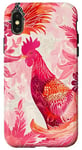 Coque pour iPhone X/XS Rose Art Déco Ethnique Peleas De Gallos Cockfighter Game Fowl