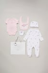 Rock A Bye Baby Girl Cotton 5-Piece Gift Set - Blush - Size 3-6M