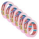 tesa 4333-00018-01 Precision Sensitive, Razor Sharp Edge and Low Tack Masking Tape for Indoor Painting and Decorating, Residue Free Removal, 50 m x 25 mm, 6 rolls