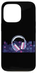 Coque pour iPhone 13 Pro Casque pour artistes, DJ, contrôle audio LED clignotant