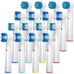 REDTRON Replacement Toothbrush Heads Compatible with Oral B, 16Pcs Electric Toothbrush Heads for Oral B, Works with Floss Action, Sensitive Clean, Precision Clean, 3D Whitening (White)