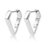 ALEXCRAFT Boucle d'oreille Argent 925 Femme Homme Créole En Argent 925 Femme Petites Creoles Argent Femme Boucle d'oreille Créole Argent Diamant Géométrie Carré