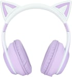 Casque de Jeu, Casque Oreille de Chat, Casque de Musique Pliable avec Lumière LED pour Chat, avec Lumière LED pour PC, Ordinateur Portable, Mac, Smartphone (Violet)