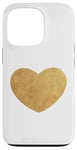 Coque pour iPhone 13 Pro Cœur doré grunge pour les couples célébrant l'amour