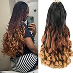 7 Packs French Curl Braiding Hair - 22 Inch Curly Braiding Hair 1B/30/27 French Curls Braiding Hair Extensions for Black Women (22 Inch(7 Packs), 1B/30/27)