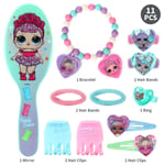 LOL Surprise 11pcs Girls Kids Hair Accessories Clips Comb Bands and Beauty Set