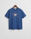 Gant Mens Regular Fit Short Sleeve Archive Shield T-Shirt - Blue - Size 2XL