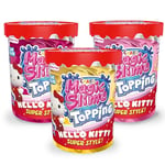 CRAZE Magic Slime Topping Hello Kitty - Set de 3 Slime Enfants Magic Kitty, en boîte de 3X 70 ML avec Paillettes & différents toppings - Set de Slime sûr & sans résidus