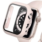 Härdat glas skärmskydd för Apple Watch Watch Case 9 8 7 6 5 4 38 40mm Tillbehör Skärmskydd iWatch Serie 44mm 45mm 41mm 42mm Rosa sand 1 Pink sand 1 Pink sand 1 Pink sand 15 Series 4654 SE 44MM