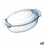 Uunivuoka Pyrex Classic Vidrio Läpinäkyvä Lasi Soikea 39 x 23 x 15 cm Kannellinen (3 osaa)